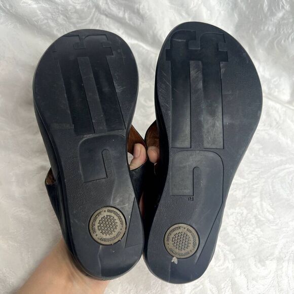 Fitflop Black Thong Slip On Casual Sandals Size 7M - Picture 2 of 5
